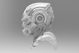 design custom 3d cosplay helmet, armor, mask for 3d printing stl