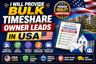 provide bulk timeshare owner leads in USA
