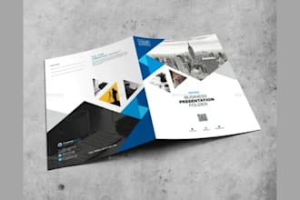 design professional presentation folder, pocket folder and business stationery