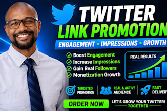 promote twitter link to increase engagement impression followers monetization
