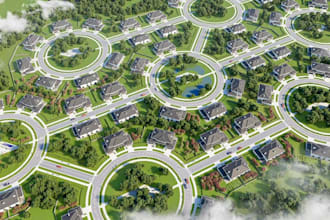 develop townhouse village, sustainable urban master planning, pud layout, facade