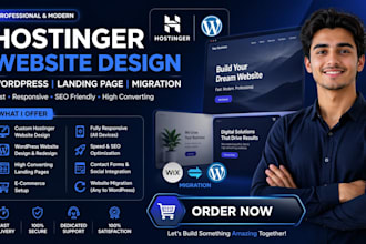design hostinger website hostinger wordpress website landing page, migration