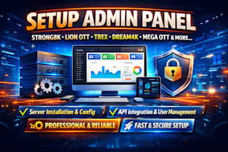 setup admin panel for strong8k, lion ott trex, dream4k mega ott pure, fox, king