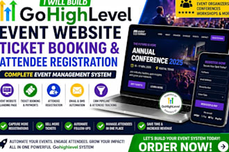 build gohighlevel event website ticket booking conference attendee registration