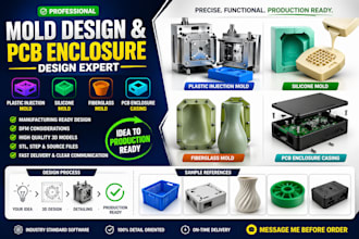 design plastic injection mold silicone mold, fiberglass and pcb enclosure casing