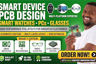design a smartwatch pcb including schematic, layout, and gerber files