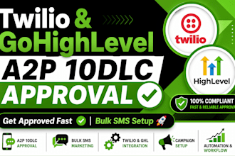setup gohighlevel twilio sms campaign a2p 10dlc ringcentral tcr approval