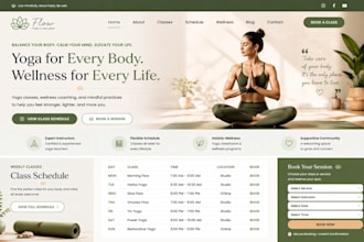 design wix yoga instructor website class schedule wellness booking website