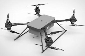 design drone uav aircraft and aerospace 3d cad model for printing with rendering