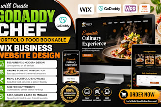 create godaddy chef portfolio food bookable wix business website design