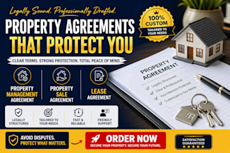 create a property management and property sale agreement, lease agreement