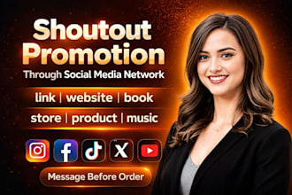 shoutout promote website share link viral to usa uk twitter x yt ig fb tiktok