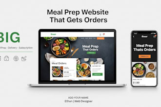 create a meal prep website with subscription and online food ordering
