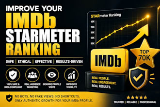 help improve your imdb starmeter ranking and top 70k strong visibility