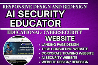 build ai security educator website, cybersecurity ai security training website