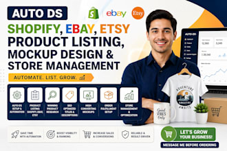 add autods shopify ebay etsy product listing mockup design store management