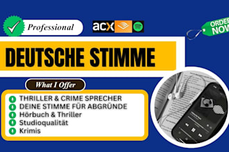german voice actor audiobook narrator thriller, crime, and dark fiction narrator