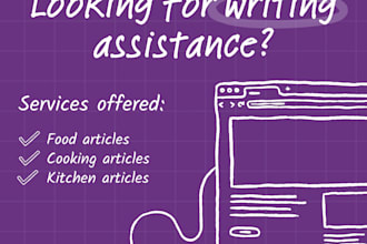write food and kitchen articles