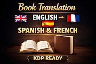 translate your english book to spanish, french for amazon KDP publishing