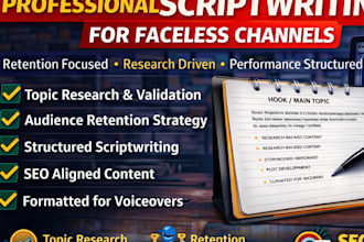 write high retention script for faceless channel and youtube automation cash cow