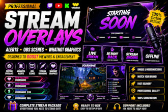 create stream alerts overlays, obs scenes and whatnot graphics that boost viewer