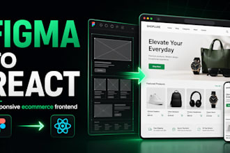 convert figma to responsive react ecommerce frontend