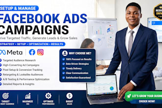 setup and manage facebook ads advertising marketing campaign fb meta ads