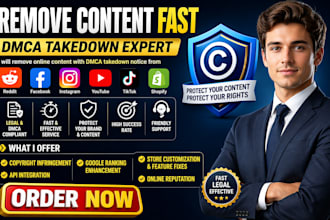 send dmca takedown notice to remove reddit facebook instagram yt tiktok shopify