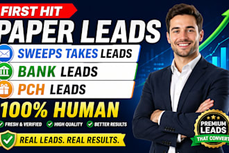 first hit paper, sweeps takes leads, pch leads, bank leads, timeshare owner lead