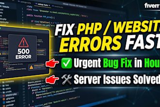 fix urgent websites or PHP or server issues in a few hours