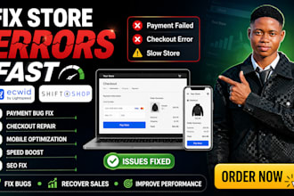 ecwid shift4shop payment bug checkout fail mobile issue slow store seo fix