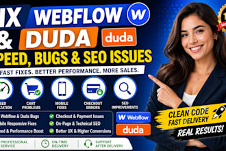 fix webflow duda speed bug mobile checkout error seo issue cart problem