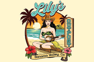 design killer rockabilly girl or pin up girl logo