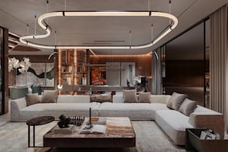 multipurpose basement lounge,parking space,man cave design,gaming setup,3drender