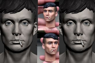sculpt realistic 3d head model bust face likeness in zbrush for stl 3d printing