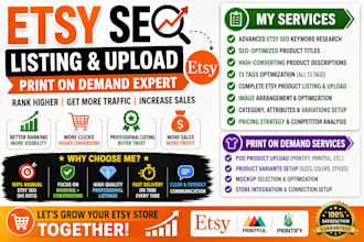 do etsy seo listing, etsy products listing, etsy products upload print on demand