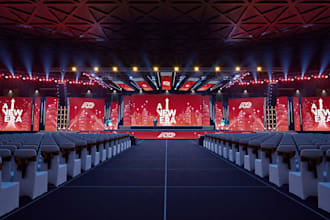 redesign 3d corporate event,annual conference, grand ballroom,cgi event planning