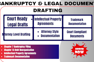 document for chapter 7, 11 and 13 bankruptcy, intellectual property trademark