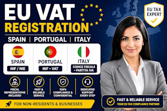 handle spain, portugal, or italy vat, iva, nif, nie, with fiscal representative