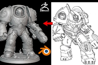 sculpt 3d printable stl model 3d toy 3d action figure from your 2d image
