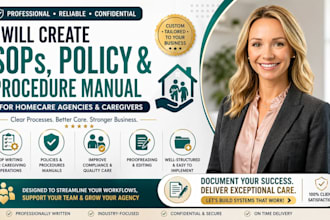 create sops, policy and procedure manual for homecare agencies and caregivers