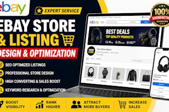 create SEO optimized ebay listing, ebay store and shop design