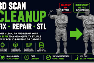 3d scan cleanup fix repair mesh file edit 3d model full body for 3d printing