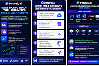 setup email accounts in instantly ai for warmup and cold outreach