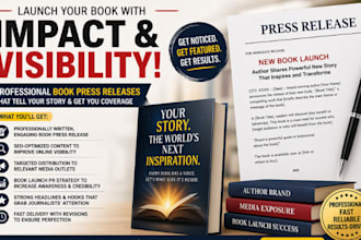 write distribute book , press release distribution, book launch pr