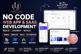 develop bubble web app webflow saas mvp no code CRM marketplace