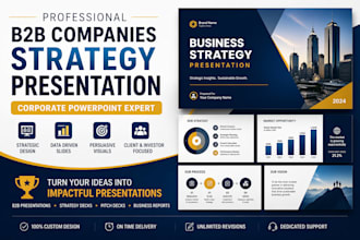 create professional b2b companies strategy presentation, corporate powerpoint