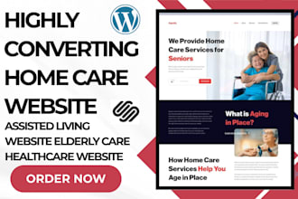 design modern home care website assisted living  elderly care healthcare website