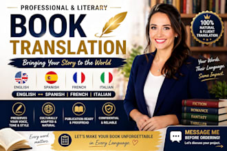 provide literary translation for your book in spanish, french, italian, english