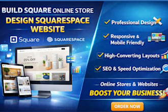 create square online store or business square website design